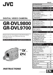 JVC GR DVL 9800 manual. Camera Instructions.